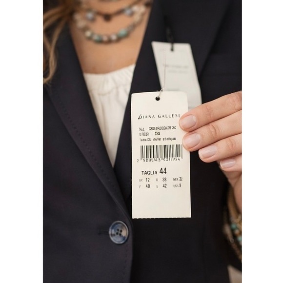 DIANA GALLESI Black Single Button Tailored Italian Blazer Women US 8 EU 44 - Picture 5 of 7